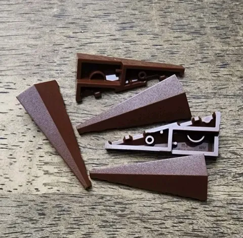 LEGO Reddish Brown Wedge 5 x 2 Left. QTY 5. Part No. 3504.