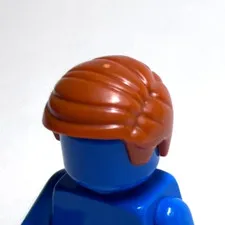 Lego - Minifigure Hair - Dark Orange / Red, Short, Side Part
