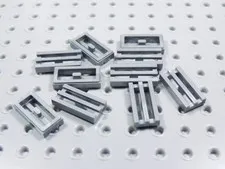 LEGO Lot of 10 Flat Silver 1x2 Modified Grille Grate Plates BN