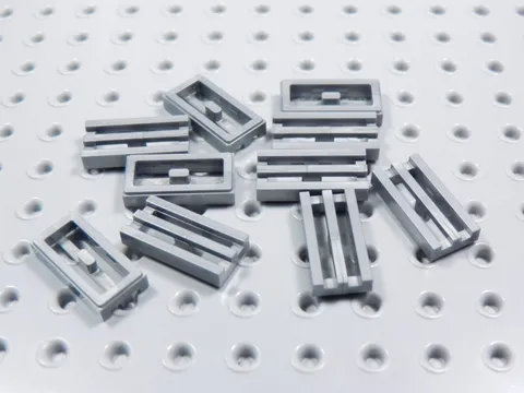 LEGO Lot of 10 Flat Silver 1x2 Modified Grille Grate Plates BN