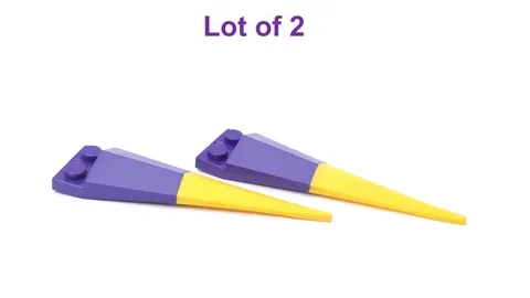 Lego 1x2 Plate Angular Extension Dark Purple with Flexible Rubber Yellow Tip