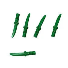 5 NEW LEGO Minifigure, Knife ,Flat Hilt ,Curved Blade, Cross Grip Bright Green