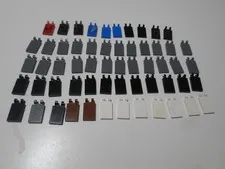 LEGO BULK LOT OF 58 MODIFIED TILES 2X3 WITH 2 CLIPS #30350 MIXED COLORS