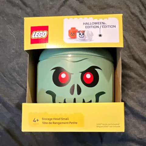 LEGO Storage Head Small Halloween Green Skeleton Stackable MPN 40321746