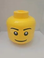 Lego Boy Head Storage Container Stackable Yellow 