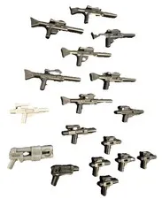 Lego Lot Of 18 Black Star Wars Blaster Guns Small. Medium And Large Weapon