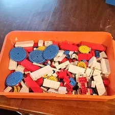LEGO Bulk Lot Mixed Bricks & Gears, Multicolor Plastic Pieces in Tub