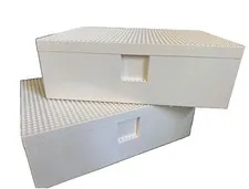 IKEA BYGGLEK LEGO Storage Boxes Set of 2 Large White Building Brick Bin w/ Lids
