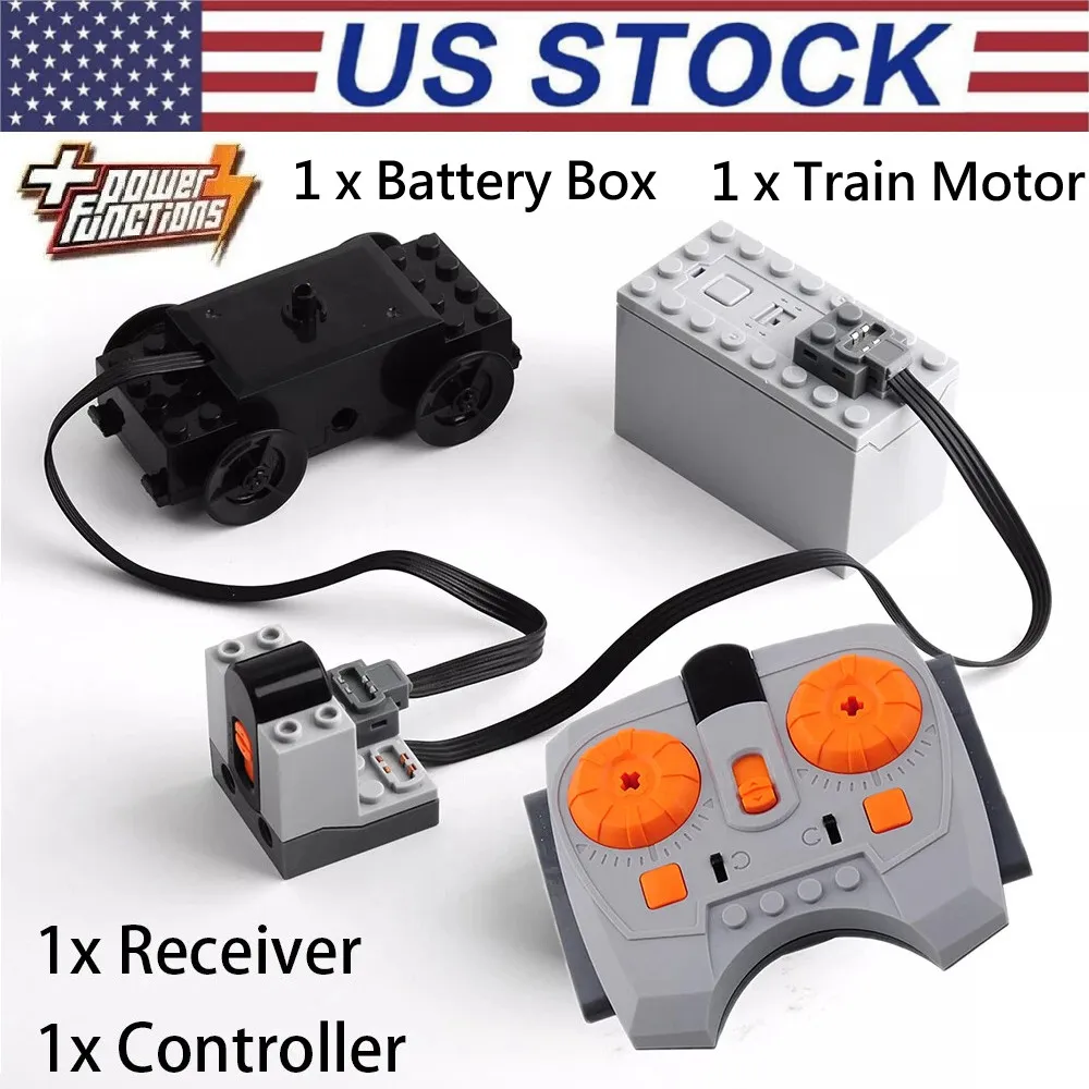 4PCS Power Functions Battery Box Train Motor IR Receiver Controlled For Lego Set