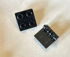 LEGO 6134 Black Hinge Brick 2 x 2 Top Plate Lot 2 Pieces