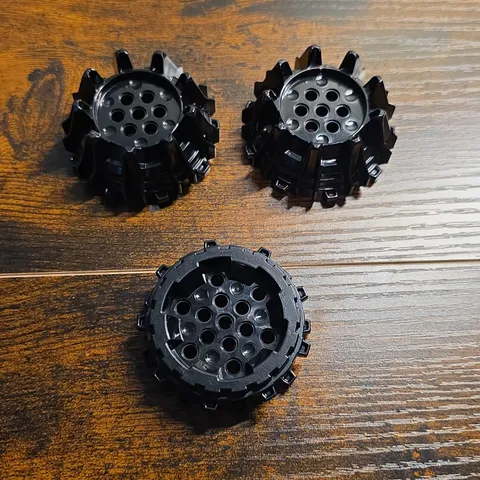 LEGO Power Miners 8960 Replacement Wheels Lot - Black 64711 64712 (3 Parts)