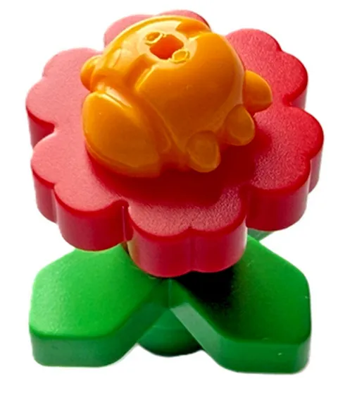 Lego NEW Orange BEETLE Bug on Red FLOWER Green LEAF Plant Garden Patch Part D834