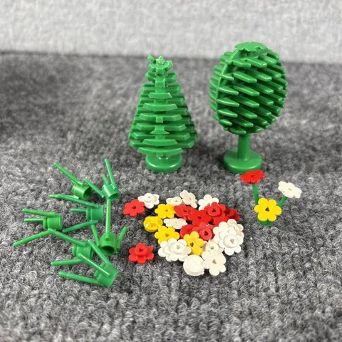 Vintage Lego Tree Bush And Flowers 