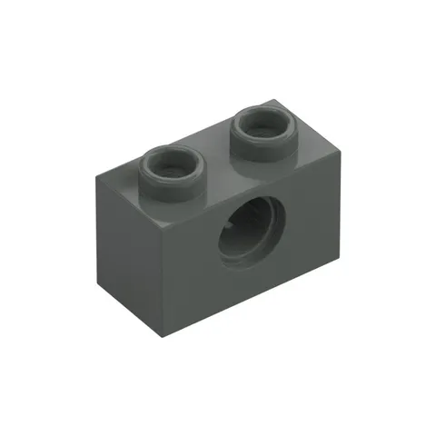 LEGO 45x Vintage Dark Gray Technic, Brick 1 x 2 with Hole inv.627