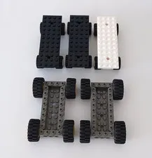 Lego Vehicle Base 4x10x1 1/3, 4x12x1 2/3 w/ 30 4x14, 6015 Wheels, Tires, Rim Lot