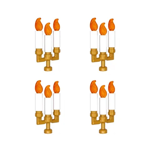 NEW LEGO 12 Candles (37762) 12 Flames (37775) 4 Candlestick/Candelabra (73117)