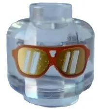 Lego Ninjago MR. PALE MINIFIG HEAD Trans-Clear Gold Lens Glasses D186