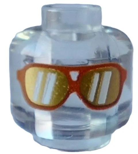 Lego Ninjago MR. PALE MINIFIG HEAD Trans-Clear Gold Lens Glasses D186