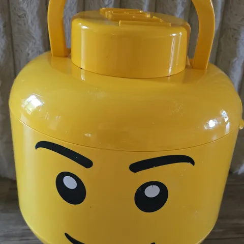 Yellow Lego Extra Large XL Head Storage Size Sort and Store Case
