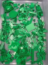 1 lb. Mixed Green Legos - standard blocks and unique pieces (Lot A)