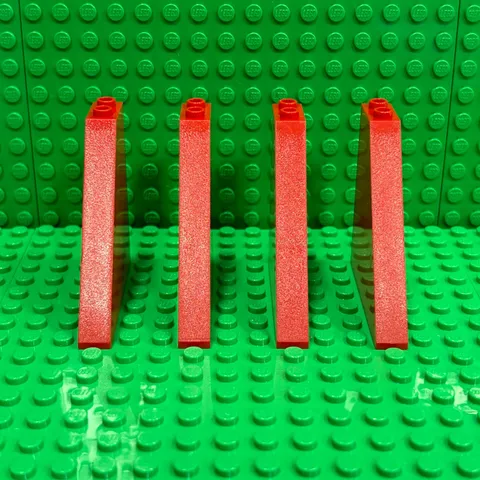 LEGO Red Slope (30249) 55 Deg 6x1x5  (Lot of 4)