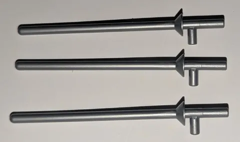 LEGO Lot Of 3 Flat Silver Knight Minifig Weapon Lance Jousting Spear Part # 3849