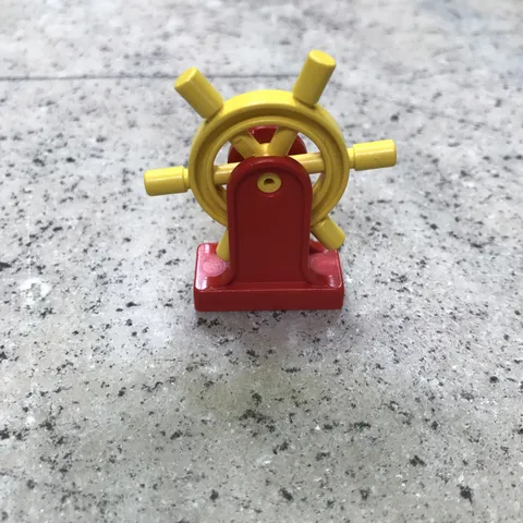 LEGO Duplo Block BOAT SHIP HELM STEERING WHEEL Replacement Red & Yellow Plastic