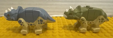 LEGO Baby Triceratops Dinosaur Minifigure Jurassic World Olive Green Baby Blue