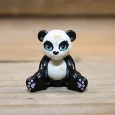 LEGO Panda Sitting Dark Turquoise Eyes Tan Splotches 16674pb03