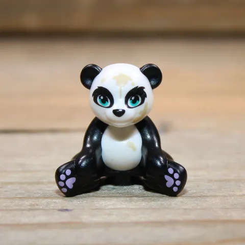 LEGO Panda Sitting Dark Turquoise Eyes Tan Splotches 16674pb03