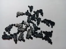 LEGO LOT 23 BLACK MINIFIGURE WEAPON PISTOL GUN AUTOMATIC MEDIUM BARREL #62885