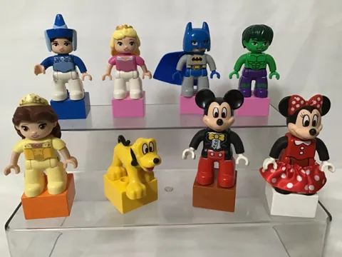 Lego duplo Disney figures, Mickey,Minnie,Hulk,Photo,Belle,Aurora,,,etc,,,X8