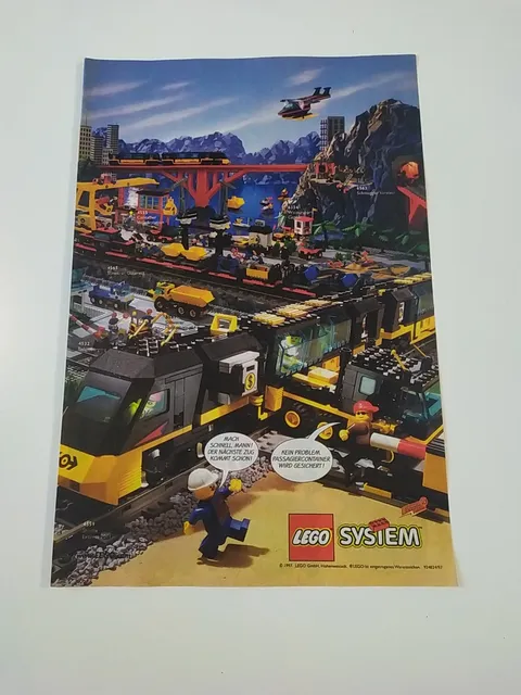 Rare Advertising Flyer Promotional Sheet LEGO City City Train 4559 4555 4532 4565 1997