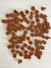 LEGO LOT DARK ORANGE 96 PCS 2X2 BRICK VARIETY BUILDING PIECE