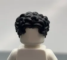 LEGO Minifigure Black Short Hair Tousled Bangs Center Part Series 29 Soccer 7369
