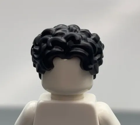 LEGO Minifigure Black Short Hair Tousled Bangs Center Part Series 29 Soccer 7369