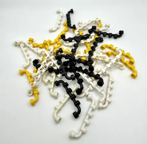 LEGO Mix lot of White, Yellow, Black 1 x 6 Bars inv.614