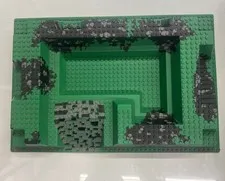 LEGO Baseplate Raised (6261px1) 32 x 48 x 6 with Center Pit w/ Stones (6090)