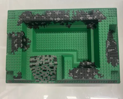 LEGO Baseplate Raised (6261px1) 32 x 48 x 6 with Center Pit w/ Stones (6090)