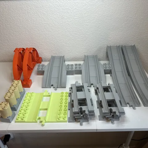 LEGO DUPLO Train Bridge and Tracks Replacement Parts Lot Of 23 Incomplete