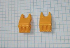 2 Bionicle Lego 64251 Bright Light Orange Bionicle Fist w/ Axle Hole - 3 fingers