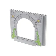 1x LEGO Panel Door Frame 4x16x10 Gray Fleur-de-Lis Flag Key 15626pb03