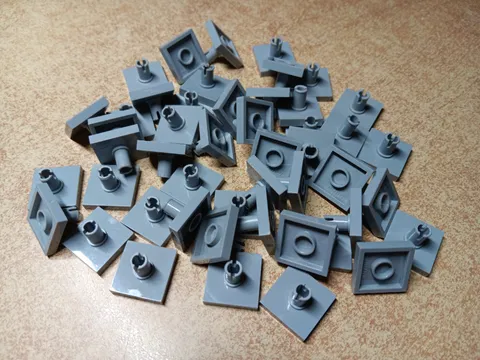LEGO LOT OF 46 LIGHT  BLUISH GRAY TILES 2X2 WITH TOP PIN  #2460
