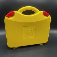 LEGO Plastic Storage Box / Carrying Case W/Handle Yellow Removable Dividers