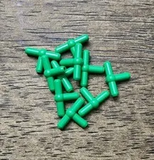 LEGO Bright Green Pneumatic T Piece, (T Bar, Ball in Center). QTY 10. Part 4697b