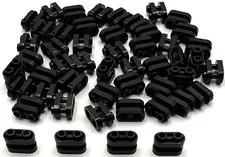 Lego 50 New Black Bricks Round 1 x 2 with Hollow Studs and Open Center Pieces