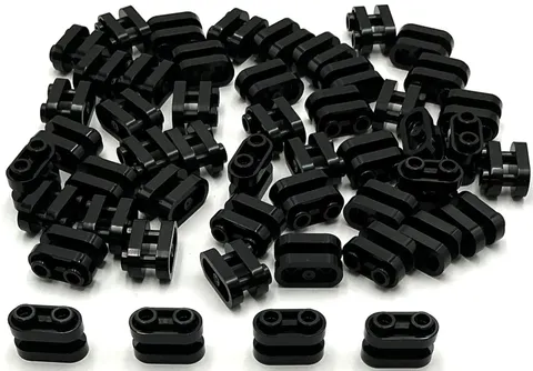 Lego 50 New Black Bricks Round 1 x 2 with Hollow Studs and Open Center Pieces