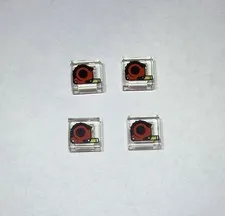 Lego Lot Of 4 1x1 Tiles Tile Transparent Tape Measure Red Tool New City No 354
