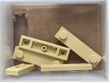 LEGO Parts - Tan Plate 1 x 4 with 2 Studs with Groove - No 41740 - QTY 5