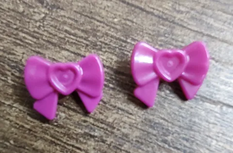 11618 LEGO Friends Mini Doll Hair Decoration Bow Heart Long Ribbon Pin MAGENTA